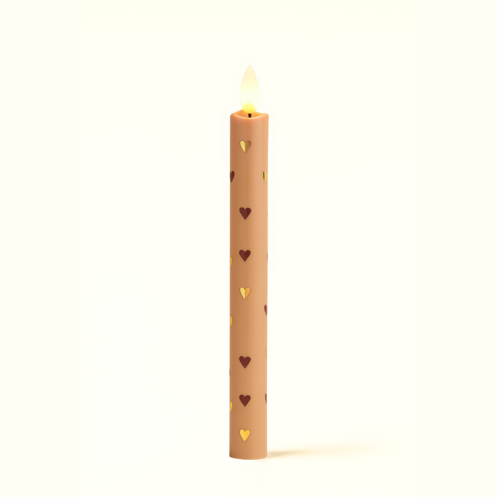 LED Pillar Candle Hearts Sand